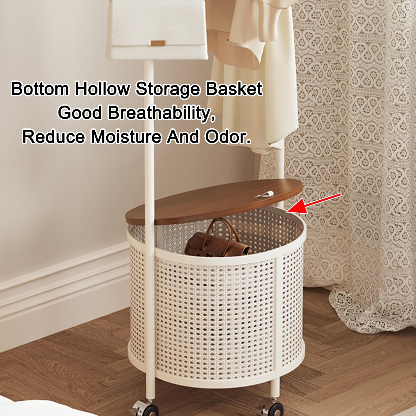 Tragbarer rollender Kleiderständer mit Rollen, Metall-Kleiderständer mit Stauraum für Schlafzimmer und Wohnzimmer, verstellbare Höhe, geräumiges Design