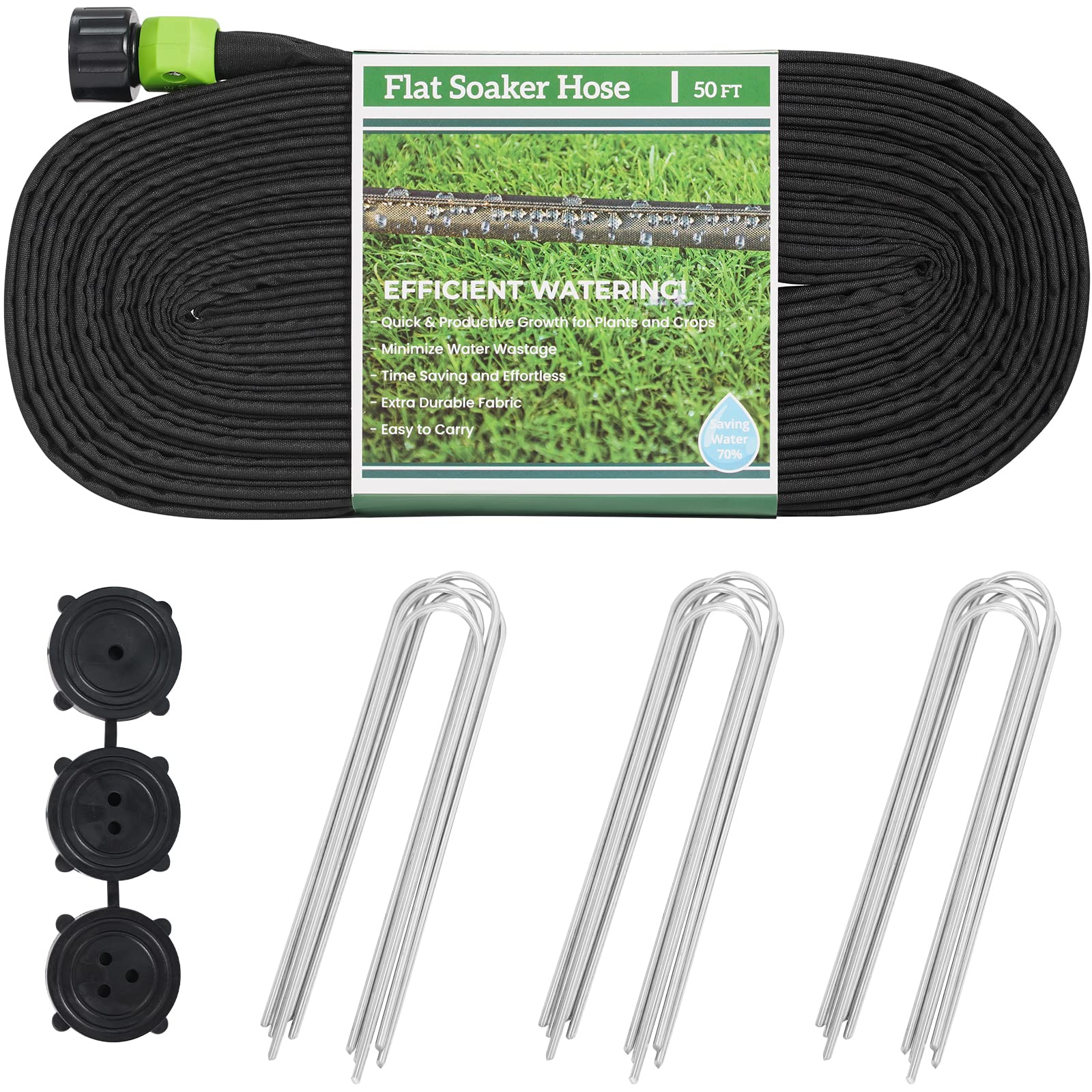 GREEN MOUNT Garden Soaker Hose 1/2" x 50 ft Drip Hoses Heavy Duty Save Water For Garden Bed