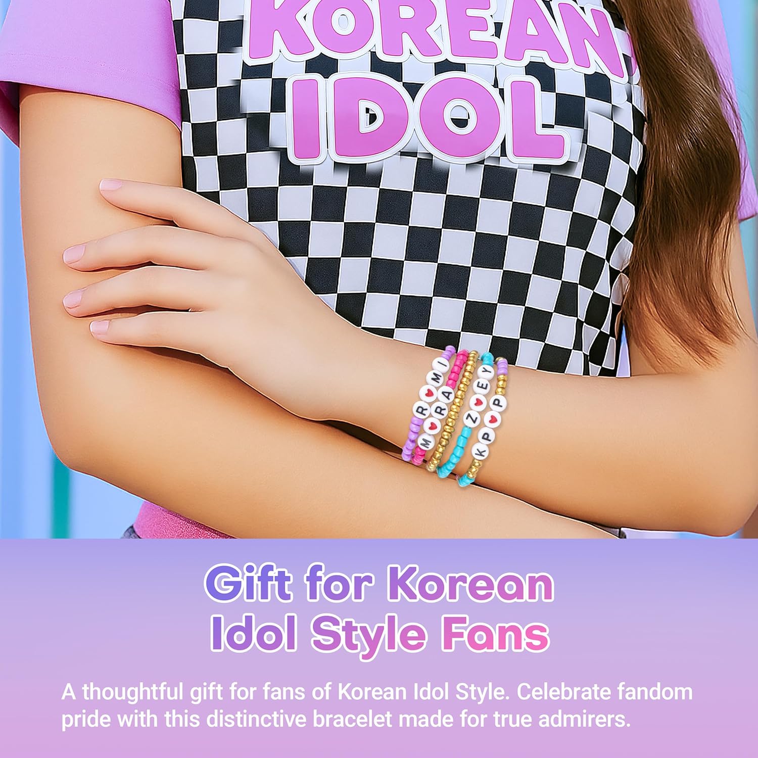 Beaded Bracelets 5pcs Stackable Stretch Friendship Birthday Gifts Bracelets for Little Fans Daughter Women Unique Bracelets - Image 6