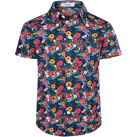 Boy's Floral Hawaiian Shirt: Tropical Summer Style for Kids