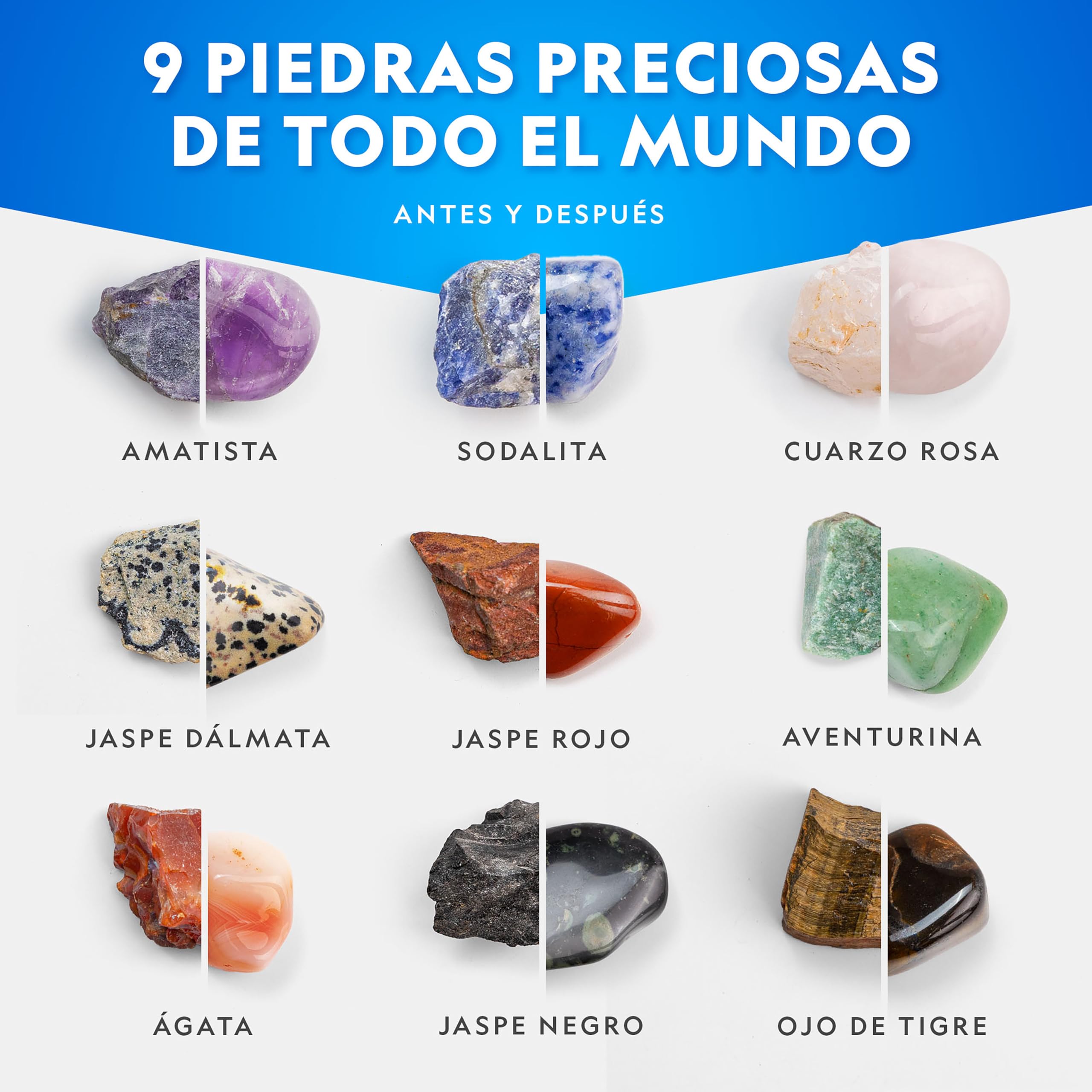 National Geographic Kit de Pulidora de Rocas Hobby – Pulidora de Rocas Resistente y Antifugas con Temporizador de 7 Días, Kit Completo de Geología para Niños