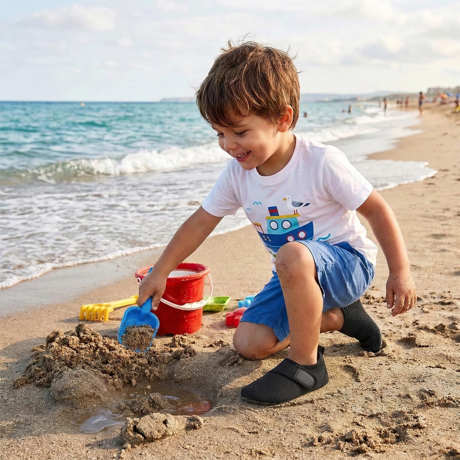 L-RUN Zapatos de agua para niños descalzos para playa, piscina, surf, yoga