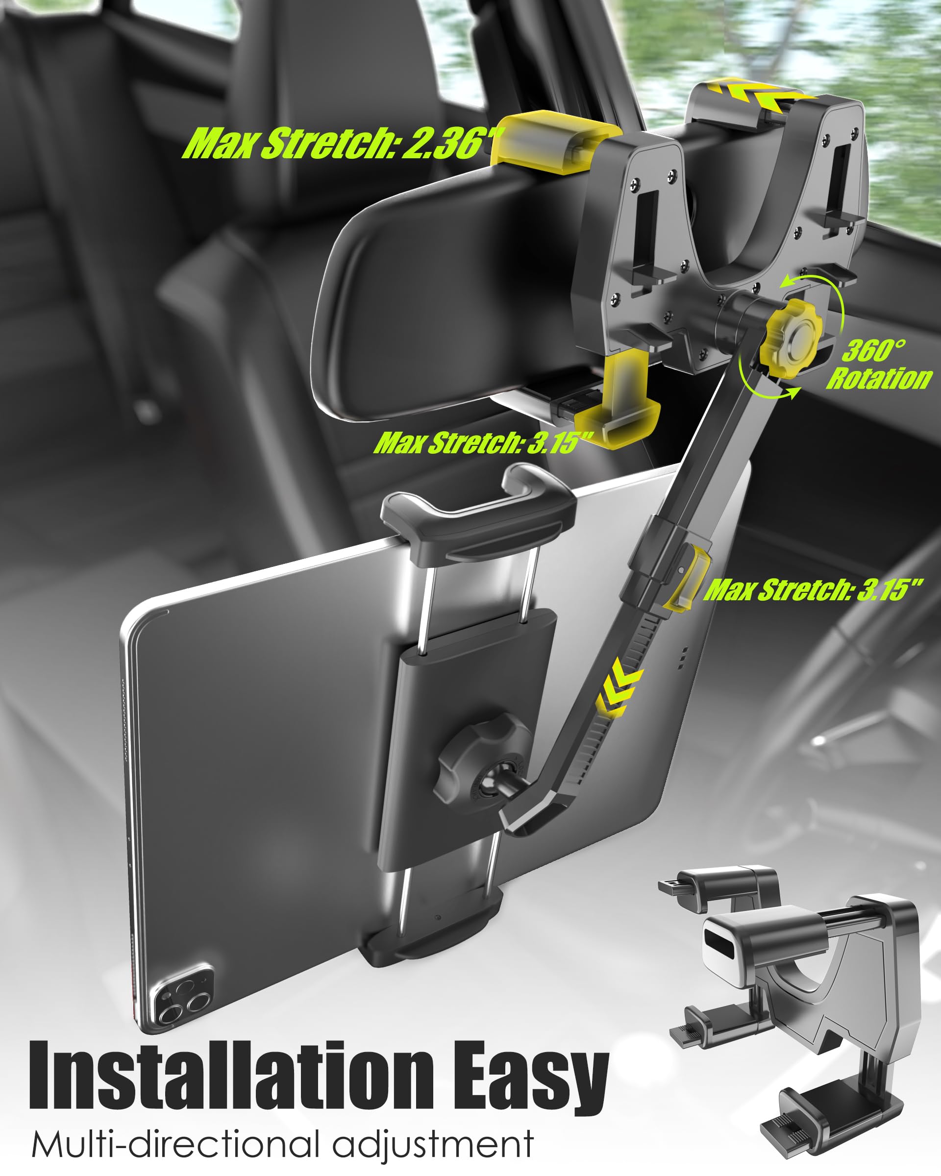 Specchietto retrovisore per auto con supporto per cellulare