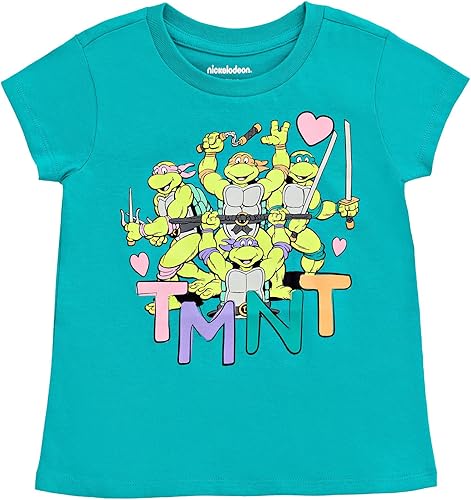 Miniatura 3 de Teenage Mutant Ninja Turtles Leonardo Michelangelo Raphael - Paquete de 2 camisetas para niñas pequeñas y grandes