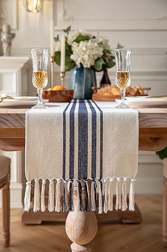 Miniatura 8 de Camino de mesa bohemio para decoración moderna de granja, decoración de mesa de comedor de 13 x 72 pulgadas de largo con borlas hechas a mano,