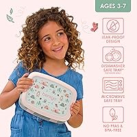 Vista 3 de Bentgo Kids Prints - Lonchera de 5 compartimentos, estilo bento, a prueba de derrames, tamaños de porción ideales para niños de 3 a 7 años, Aventura