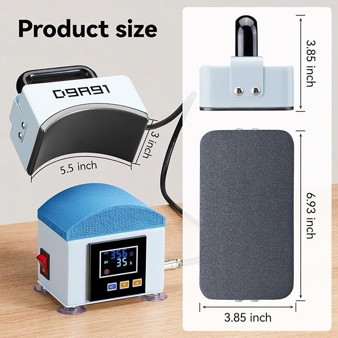 Termofijadora 2 en 1 para Gorras y Camisetas, Control Digital LCD miniatura 2