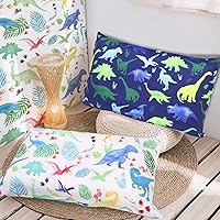 Vista 5 de Funda de almohada para niños pequeños, funda de almohada para dormir, paquete de 2 unidades, juego de dinosaurios para almohadas de 13 x 18 pulgadas
