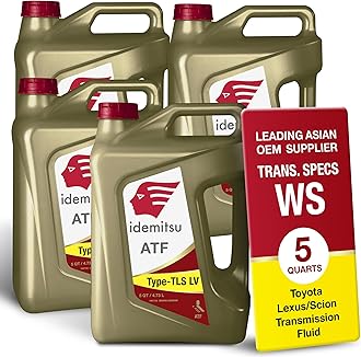 ATF Type TLS-LV (WS) Automatic Transmission Fluid for Toyota/Lexus/Scion – 5 Quart, Case of 4 | Engineered for Optimal Fuel Economy and Enhanced Protection | Part Number: 30040091-75000C020