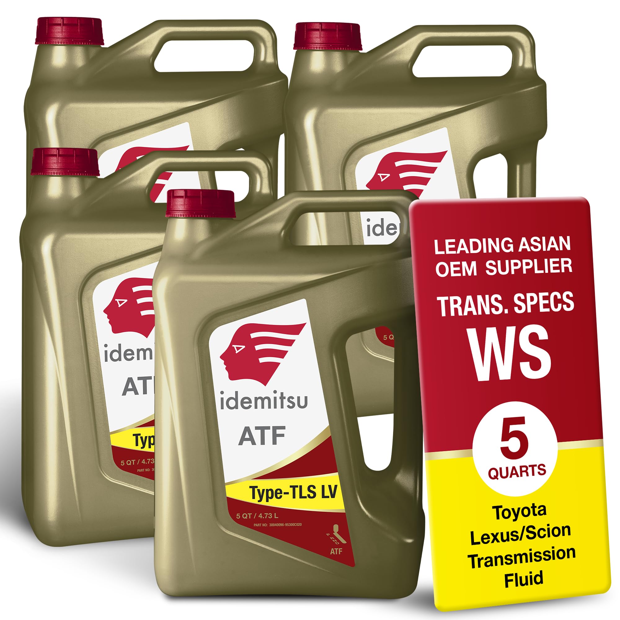 ATF Type TLS-LV (WS) Automatic Transmission Fluid for Toyota/Lexus/Scion – 5 Quart, Case of 4 | Engineered for Optimal Fuel Economy and Enhanced Protection | Part Number: 30040091-75000C020