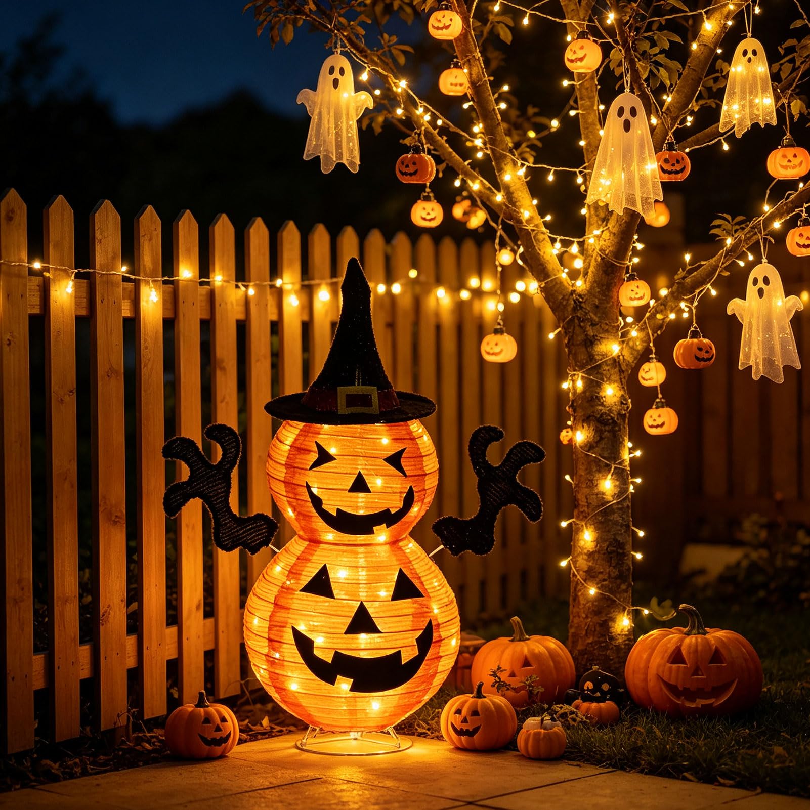 Halloween Deko Kürbis LED mit Timer für Halloween Deko Outdoor Party