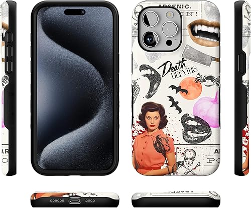 Vista 798 de Casely Funda para iPhone 15 Pro Jardín Secreto Flores mixtas Funda atrevida Compatible con MagSafe y botón de acción Jardín Secreto Floral