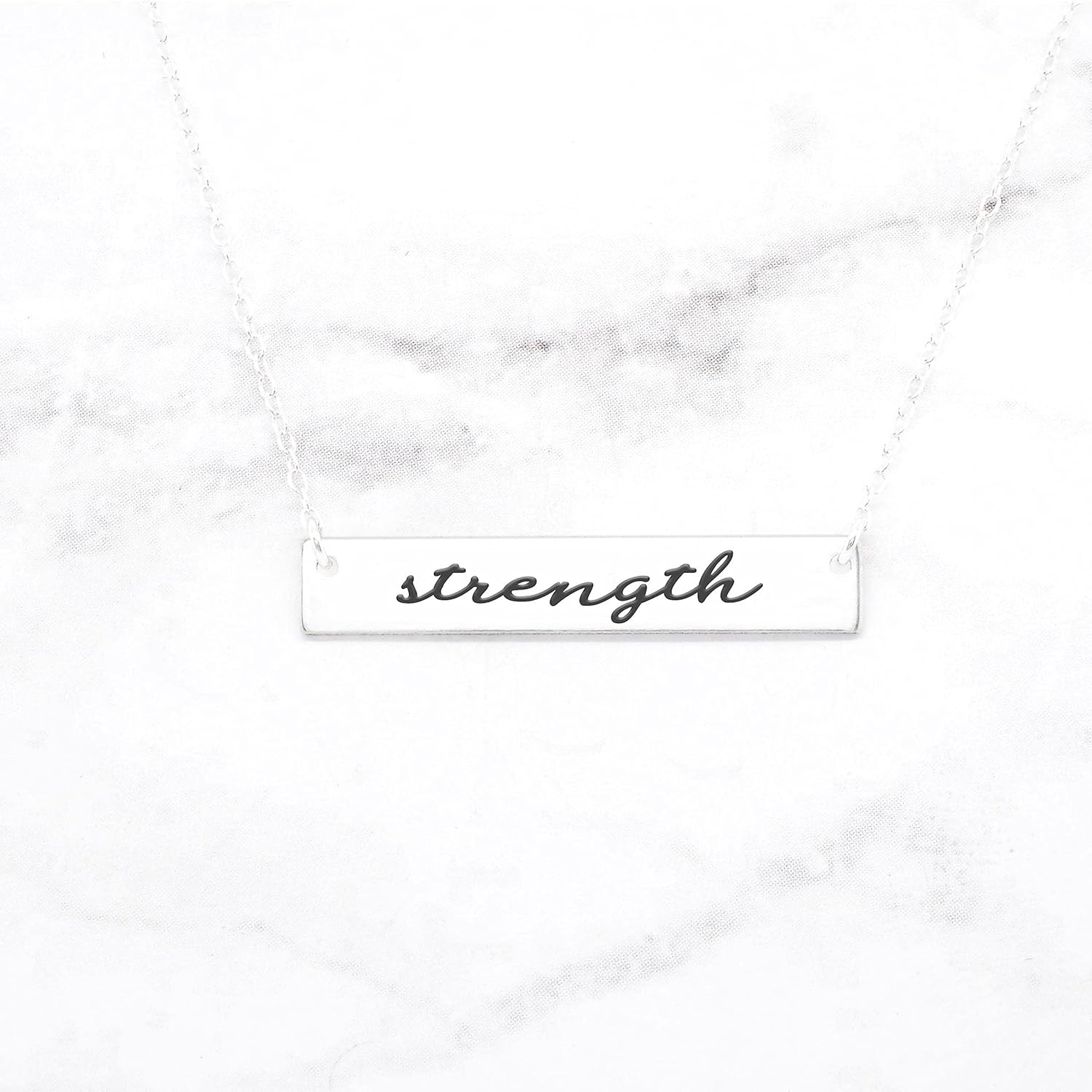 Strength Horizontal Bar Necklace For Women Strength Jewelry A Motivation Necklace Mantra Pendant Is An Inspirational Charm, Strength Bar Jewelry Gift - Image 5