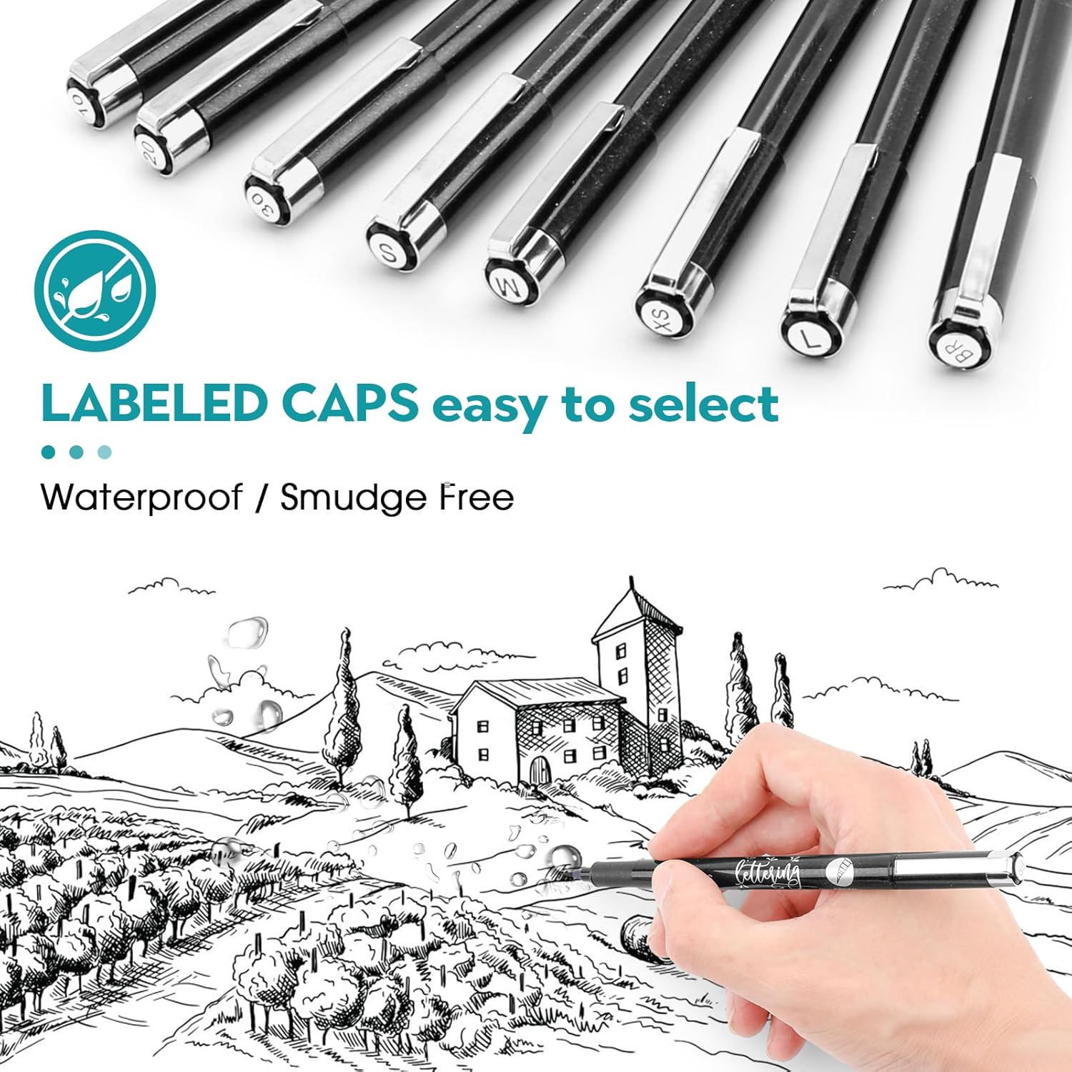 YISAN Hand Lettering Pens,Calligraphy Pens,Brush Markers Set,Black,for Beginners Writing, Art Drawings,70306 : Arts, Crafts & Sewing