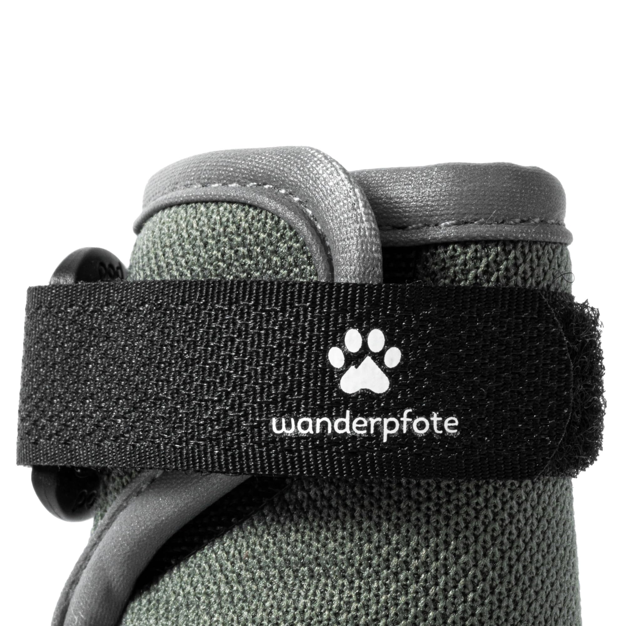 Active Hundeschuhe, 4er Set, Allwetter, rutschfeste Sohle, SBR und Naturkautschuk, Atmungsaktives Mesh, 7 Größen, Klettverschluss (Schwarz, 7)