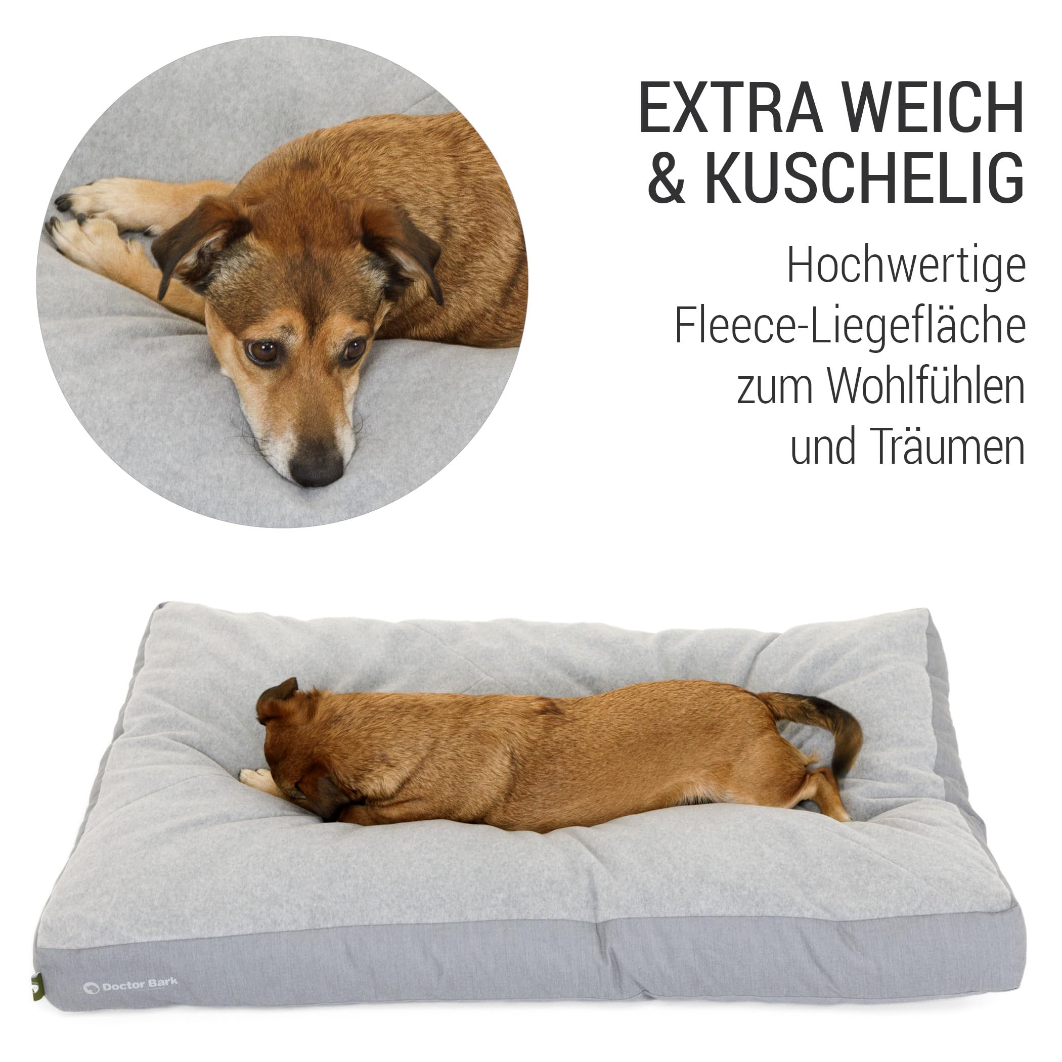 Doctor Bark Urban Hondenkussen, orthopedisch hondenbed voor grote honden, wasbaar tot 95 °C, robuuste indoor/outdoor hondenmatras, Made in Germany (XXL, 100 x 80 cm, bruin