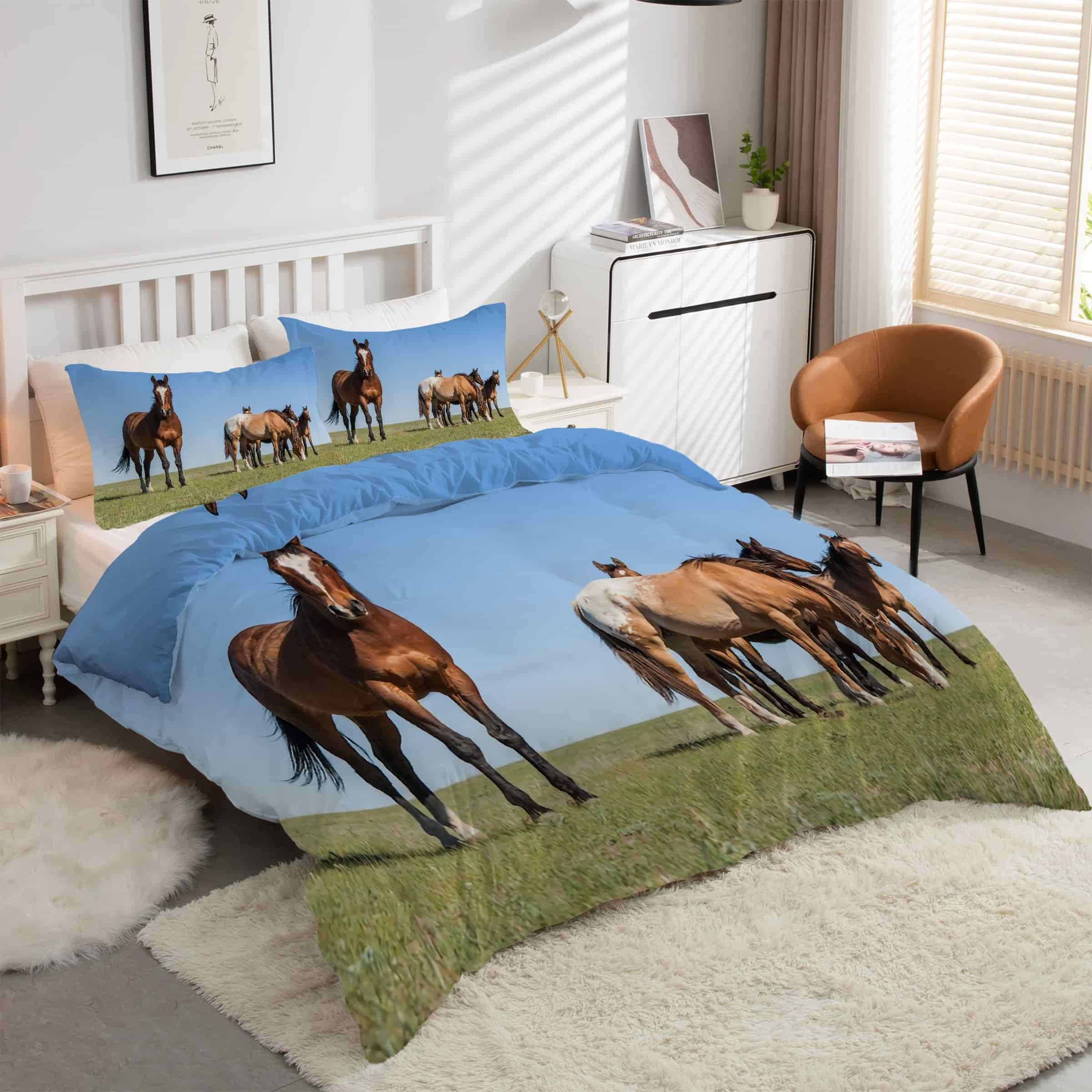 Housse de couette 200x200 cheval finie la couette qui glisse avec ce zip