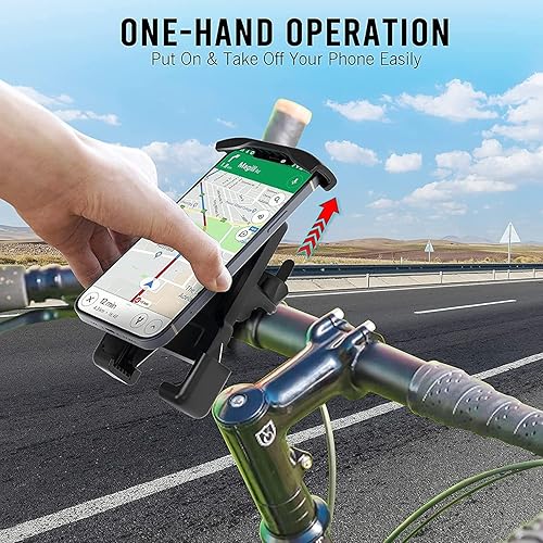 Miniatura 5 de Asunby Soporte para teléfono de bicicleta, soporte para teléfono de motocicleta, manillar de motocicleta, abrazadera de teléfono celular, clip de