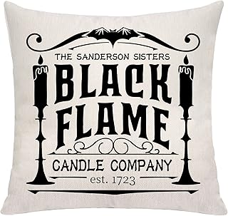 VAVSU Housses de coussin Happy Halloween - Motif citrouille - Chat - Sorcière - Beige - 45,7 x 45,7 cm - Accessoires de mode (style A)