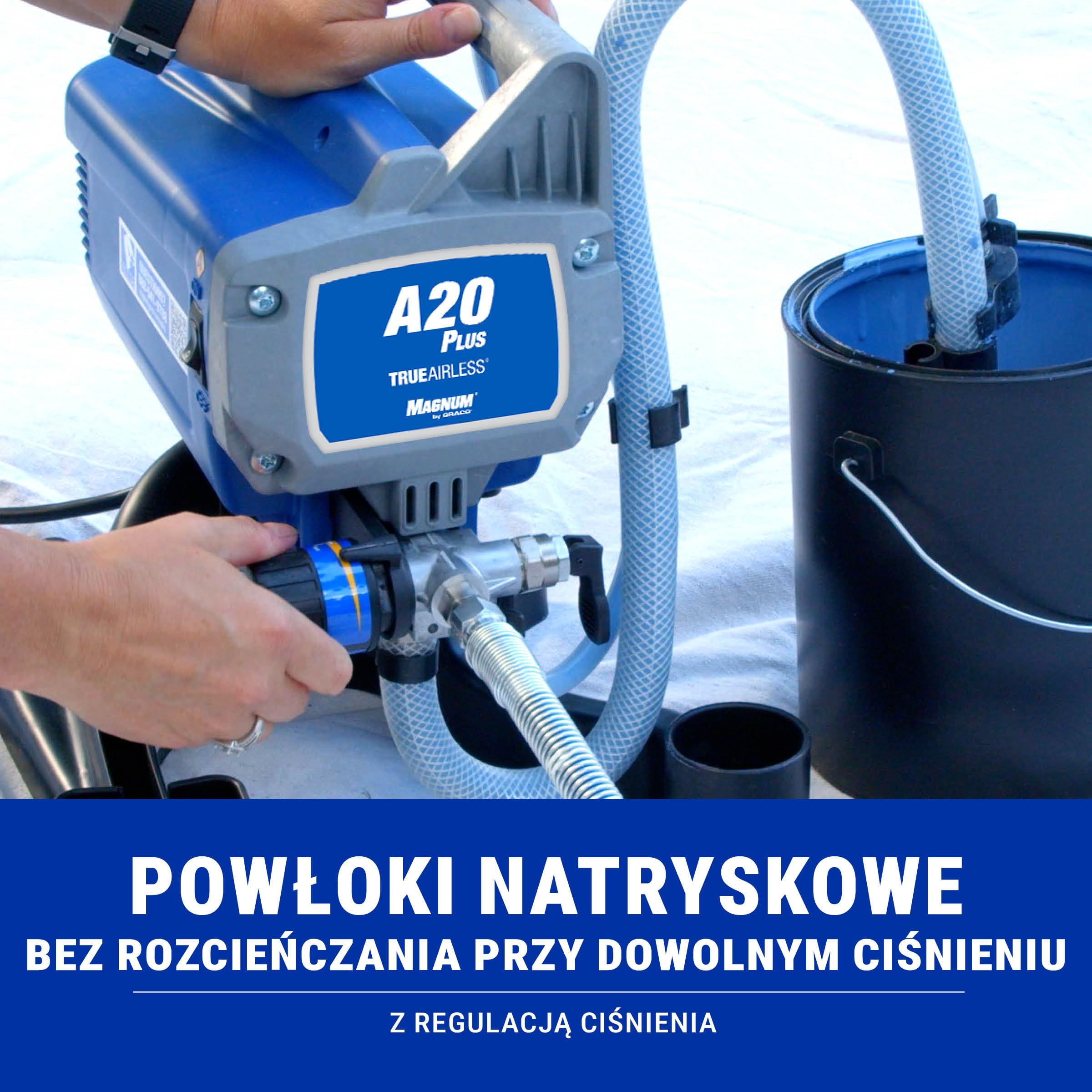 Magnum by Graco 17C243 A20 PLUS Airless system natryskowy, do zastosowań domowych (prędkość przepływu 0,9 l/min, ciśnienie maks. 207 barów)