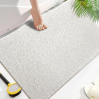 Shower Mats Non Slip for Elderly, 24x32’Lager Loofah Bath Mats for Shower, Non-Slip Bath Mat for Elderly-Wihte