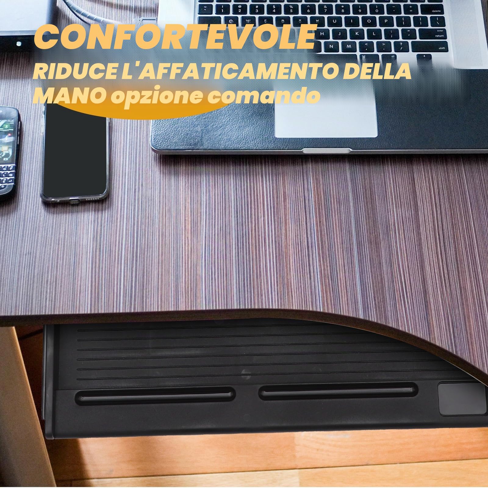 FUOYLOO Vassoio Porta Tastiera sotto Scrivania Scorrevole Cassetto Estraibile Supporto Tastiera Pc per Ufficio Organizzazione Scrivania