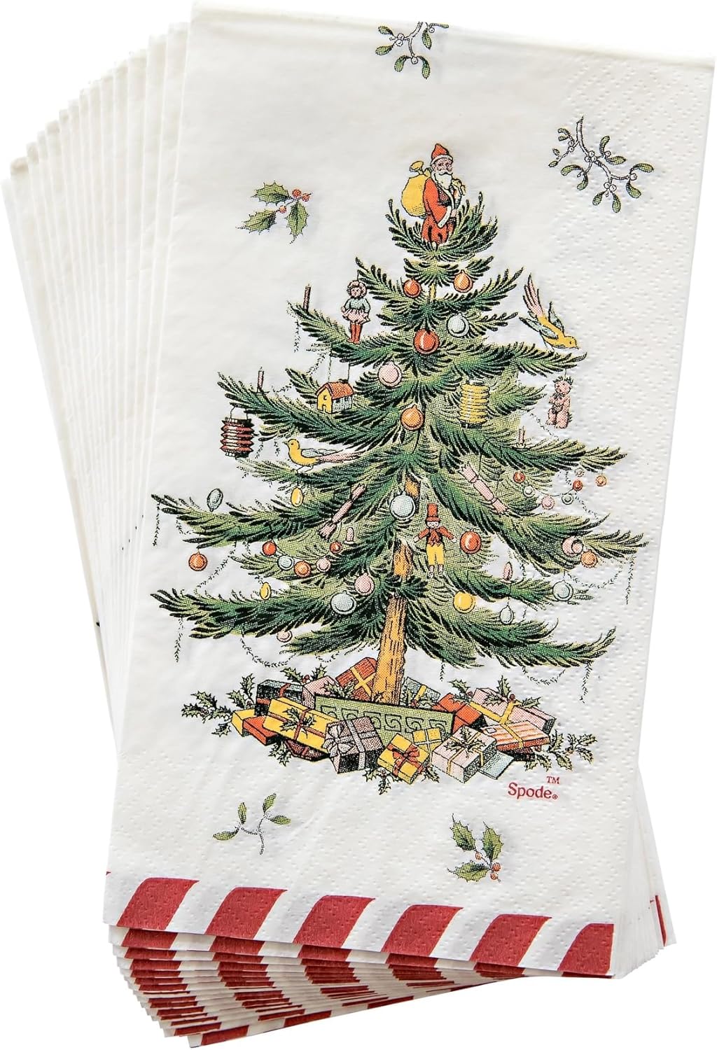 Spode Christmas Tree and Candy Cane Disposable Paper Guest