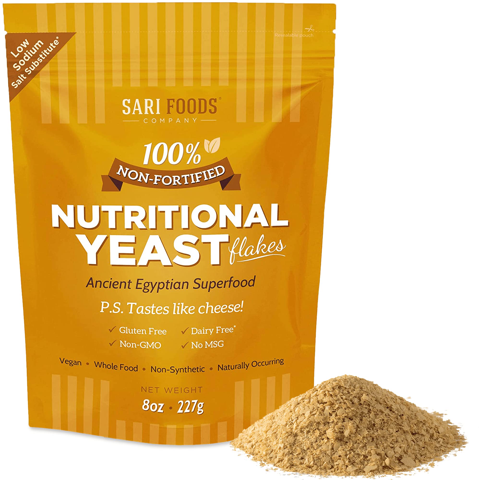 Non Fortified Nutritional Yeast Flakes, Whole Foods Based Protein
