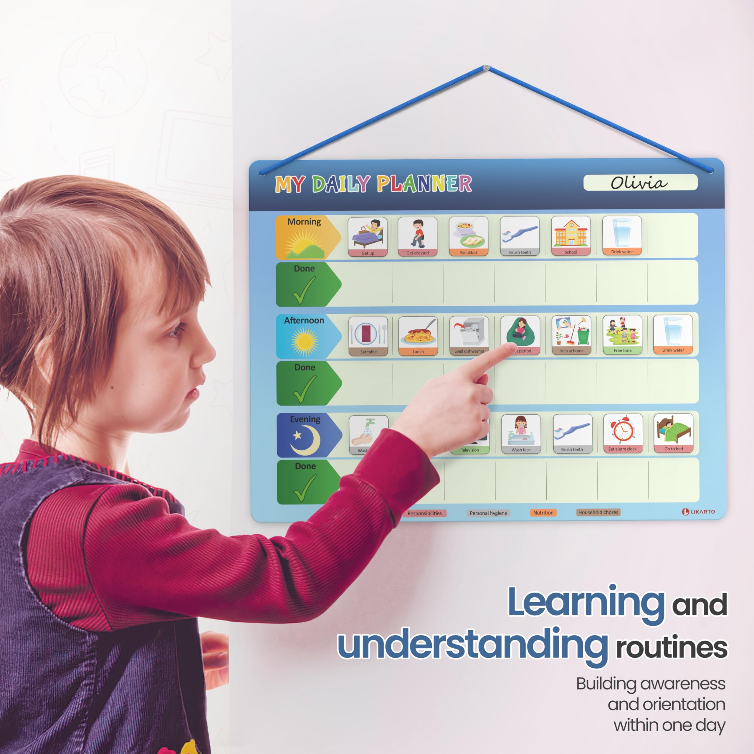 3 In 1 Bedtie/orning/Daily Routine Chart For Kids, Australia | Ubuy - View #9