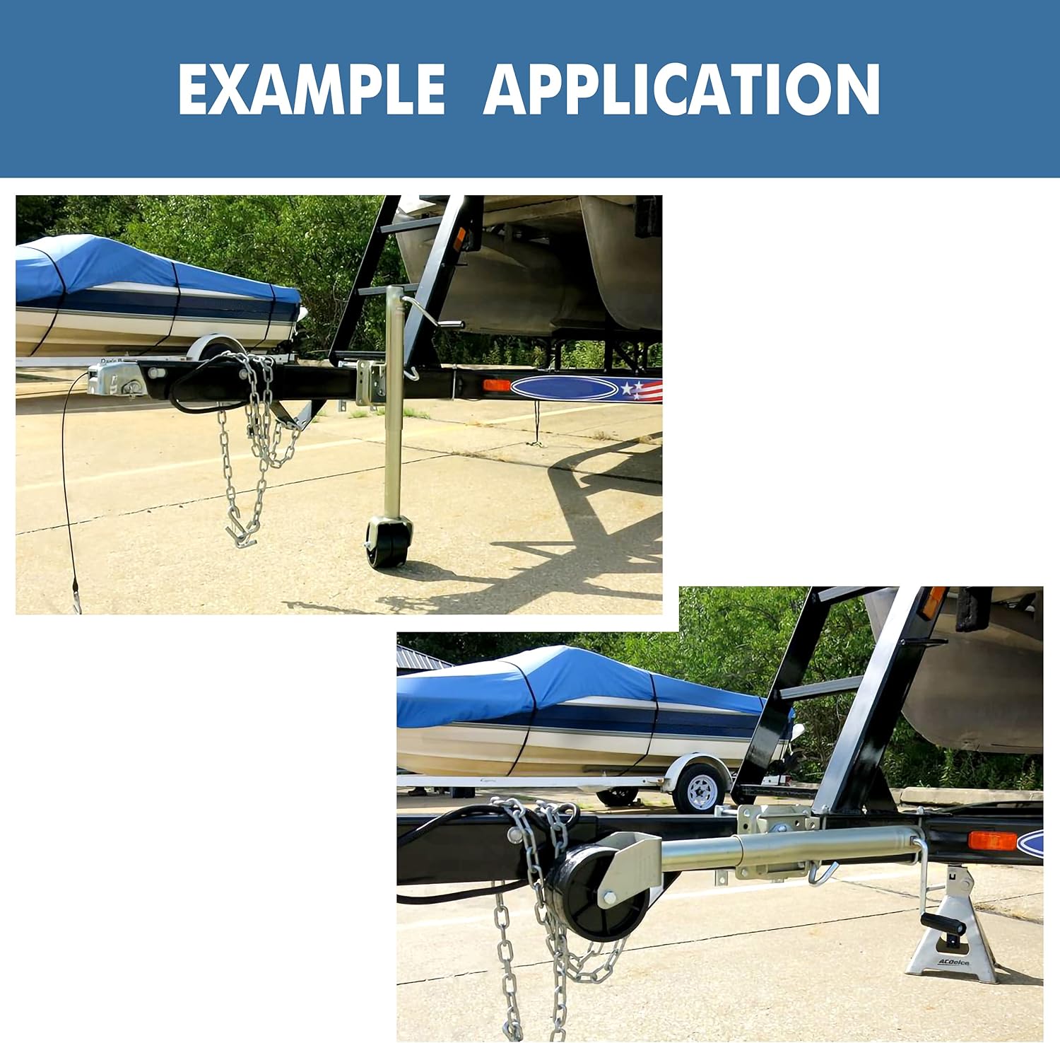 Crazy Deals Aukayne Swivel Trailer Jack, Heavy Duty Boat Trailer Jack with 6'' Dual Wheels, 12 Lift, 2000 lbs