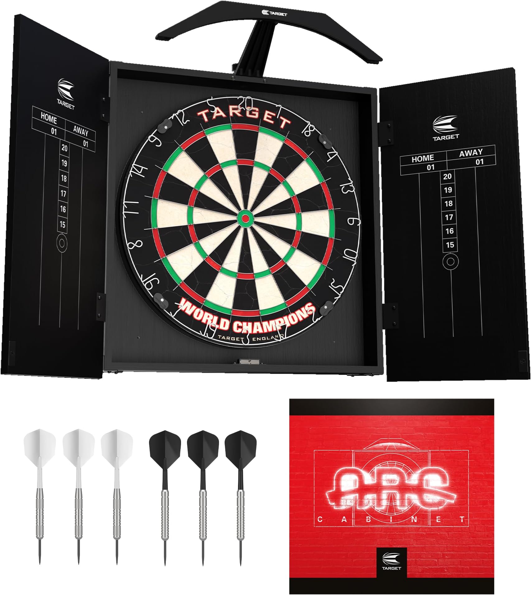 Target Darts Arc Dartboard Lighting System Home Cabinet Set