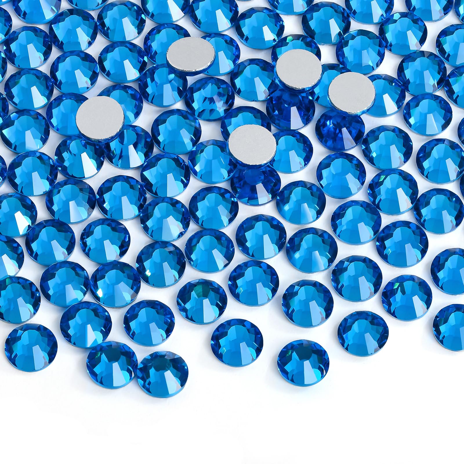 Jollin Crystal Flatback Rhinestones Gems for Crafts 6.4mm SS30, Capri Blue