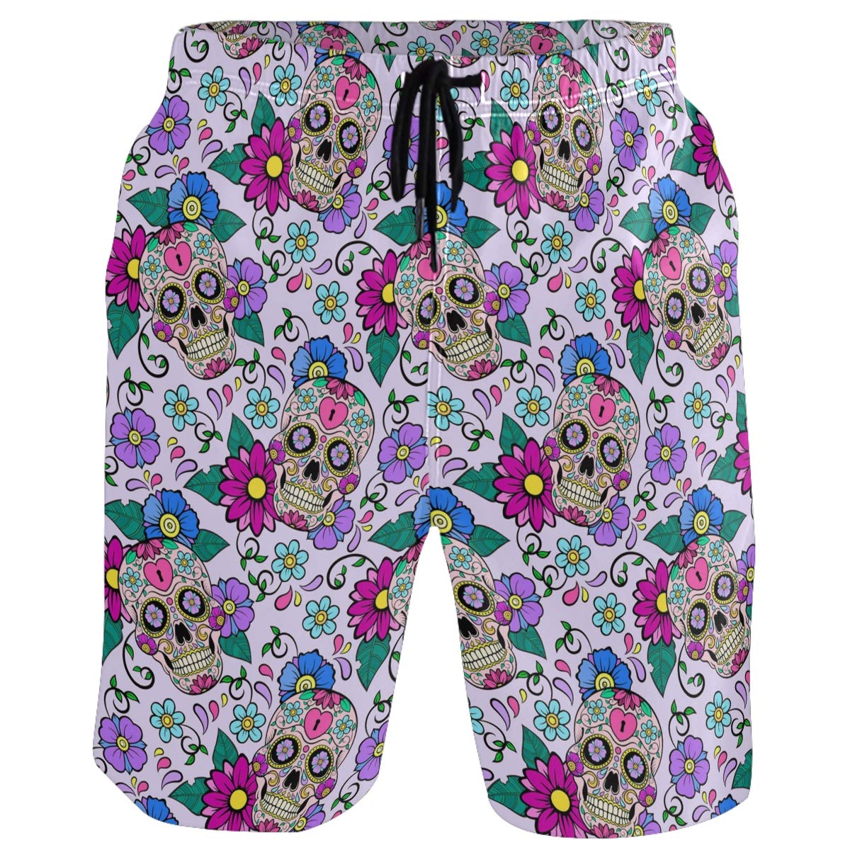 visesunny Modern Men's Beach Shorts Swim Trunks Quick Dry Casual Polyester Swim Shorts - Multicoloured - XX-Large