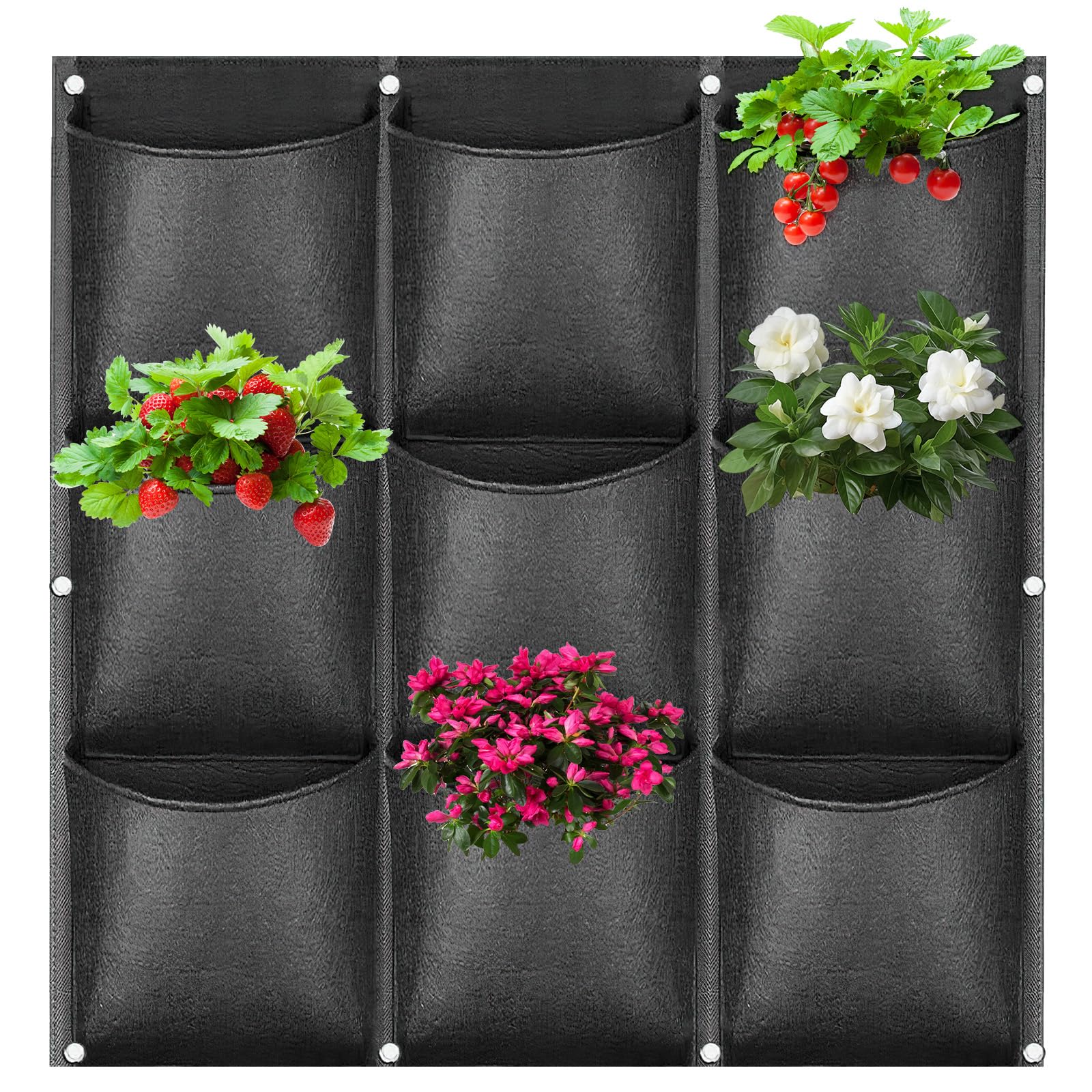ACTOYS Garden Vertical Wall Bags, 9 Pocket Plant Bag, Hanging Planter on the Balcony, Plant Growing Bags for Gardens Home Decoration Outdoor Indoor