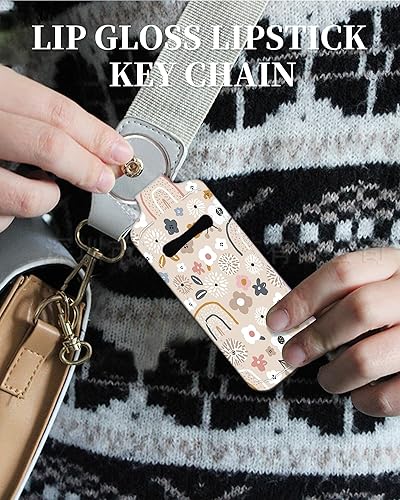 Miniatura 4 de KLLRO RUO Chapstick Holder Llavero Moda Lápiz Labial Manga Bálsamo Labial Portátil Bolsillo Brillo Labial Soporte de Tubo