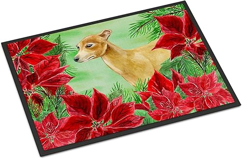 Caroline's Treasures CK1346MAT - Felpudo italiano de galgos de 18 x 27 pulgadas, tapete para puerta delantera, interior y exterior, para entrada,