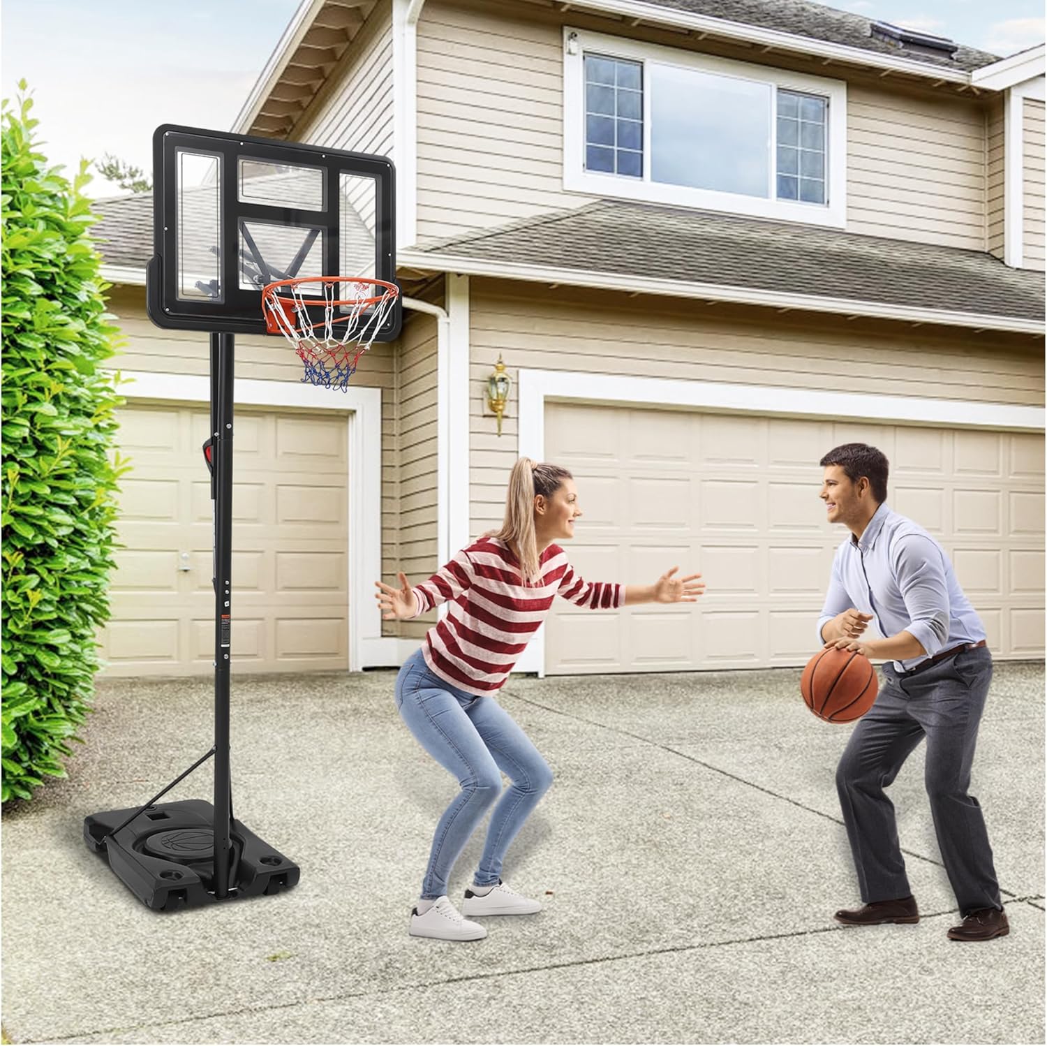 как выглядит Portable Basketball Hoop, 10FT Height Adjustable Outdoor Basketball Hoop Goal фото