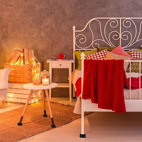 Miniatura 5 de Juego de 64 elevadores redondos para muebles, elevadores de cama de 1.57 pulgadas de altura, elevadores de sofá ajustables, elevadores de cama,