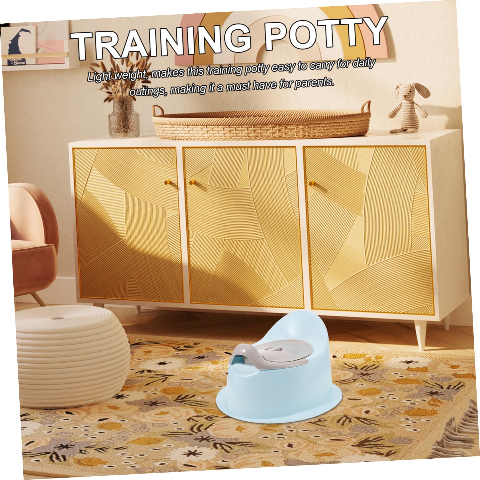 Toyvian Inodoro de Entrenamiento para Niños Pequeños Portátil de Plástico Estable y Cómodo para Viajes y Uso en Casa, Asiento Ligero y Antideslizante