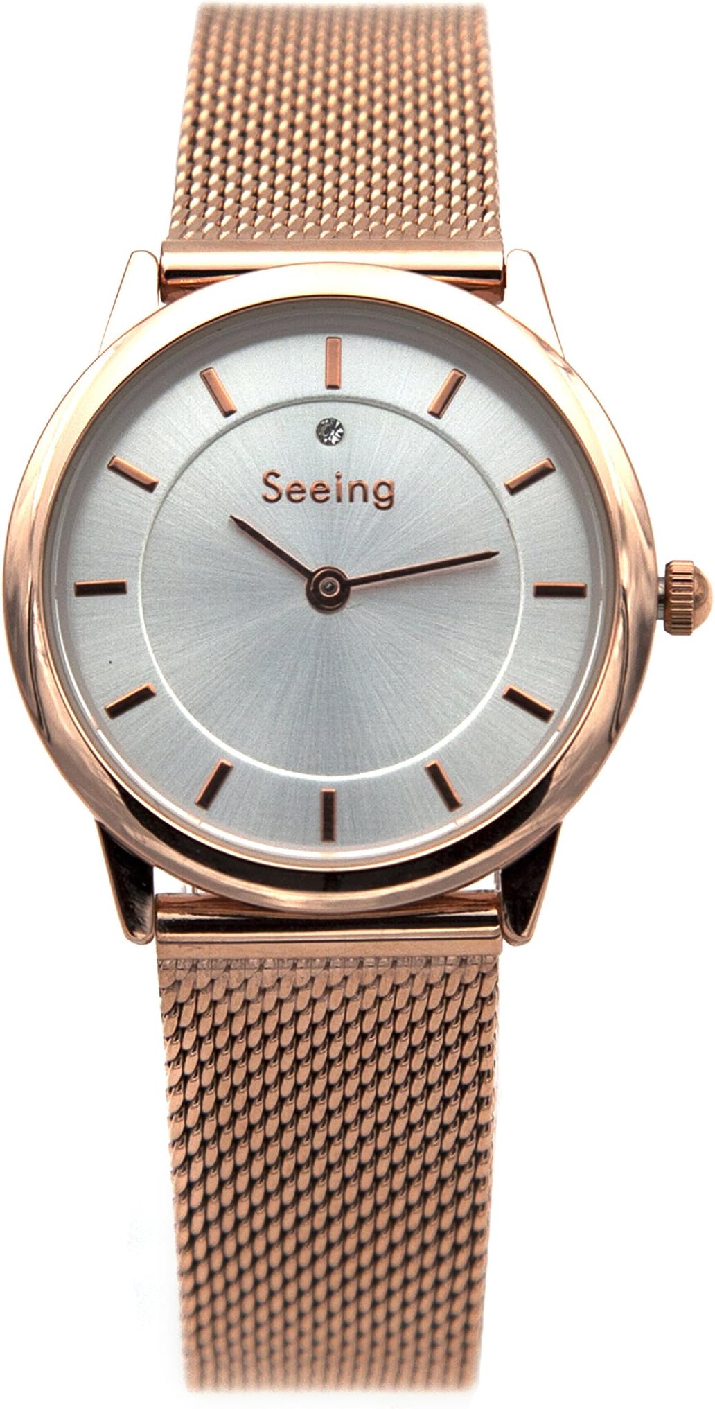 Seeing Women’s Analog Quartz Waterproof Wrist Watch with Stainless Steel Case and Band