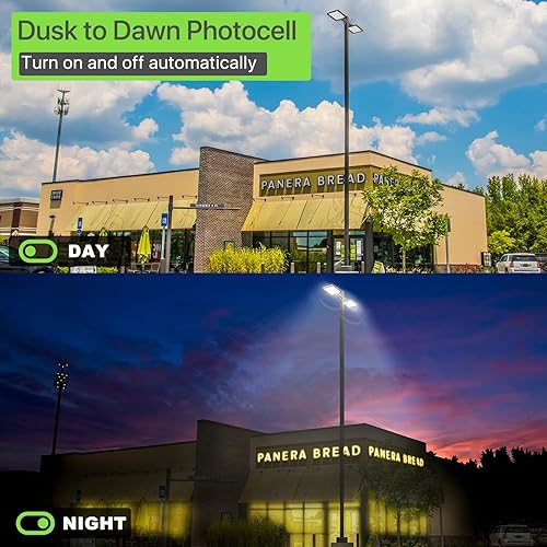 Miniatura 4 de Luces LED de estacionamiento de 300 W, 45000 lúmenes, 5000 K, luces de calle ajustables con fotocélula del atardecer al amanecer, 100-277 V, IP65,