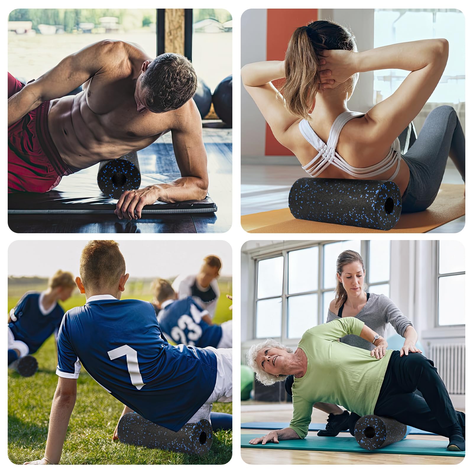 Zestaw wałków do masażu powięzi Blackroll Foam Roller zestaw z piłką do masażu powięzi, mały wałek do masażu powięzi, mały i podwójna piłka do jogi, powięzi, treningu mięśni