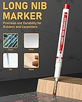 Vista 4 de Juego de 14 lápices mecánicos de carpintero con sacapuntas, 38 repuestos, punzón central automático, herramienta de rayado de carburo, borrador