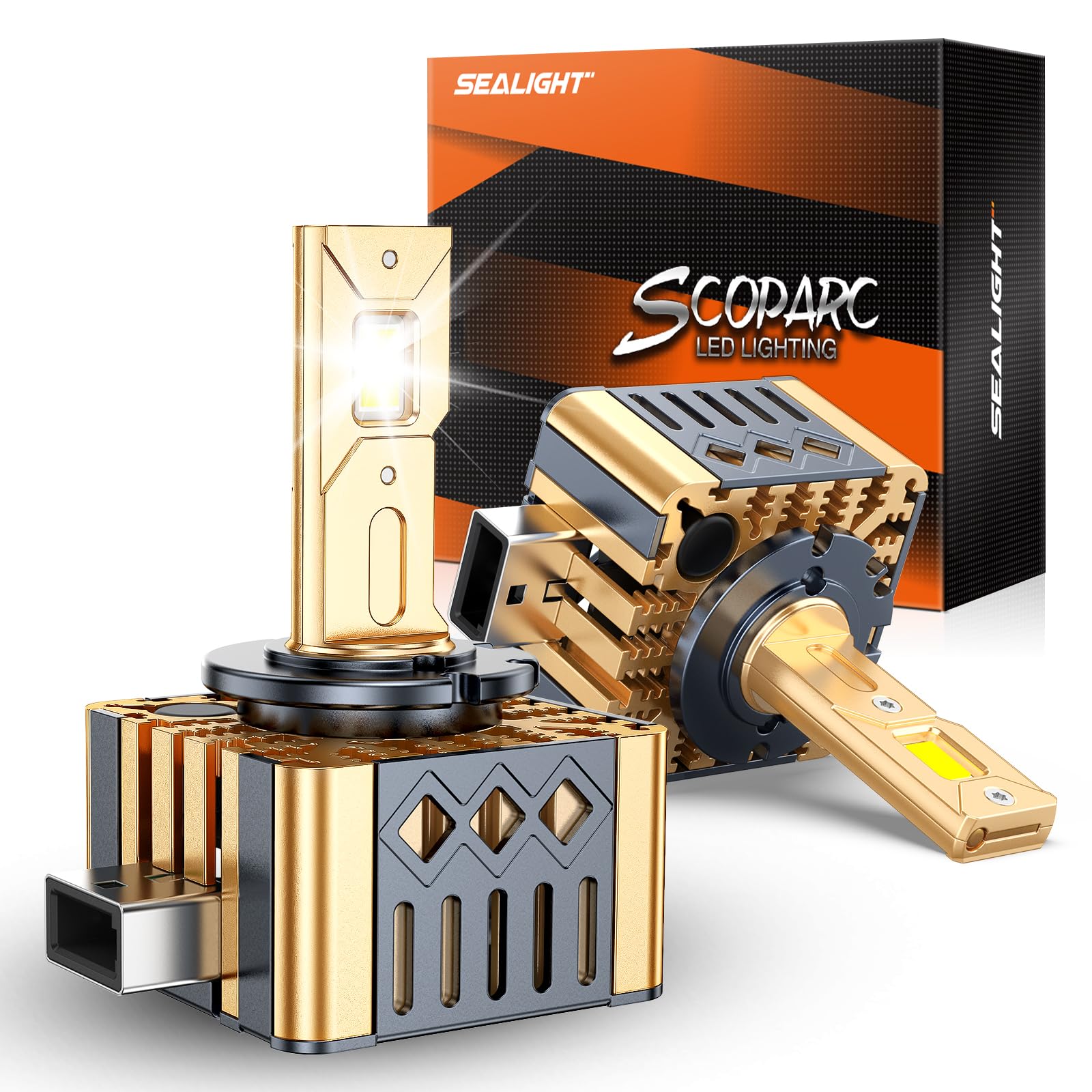 SEALIGHT D3S Bulbs, 6500K Cool White HID Bulbs, 0.01S Instant Start 1:1 D3S Original HID Replacement 66340 42403 42302 Plug and Play Pack of 2