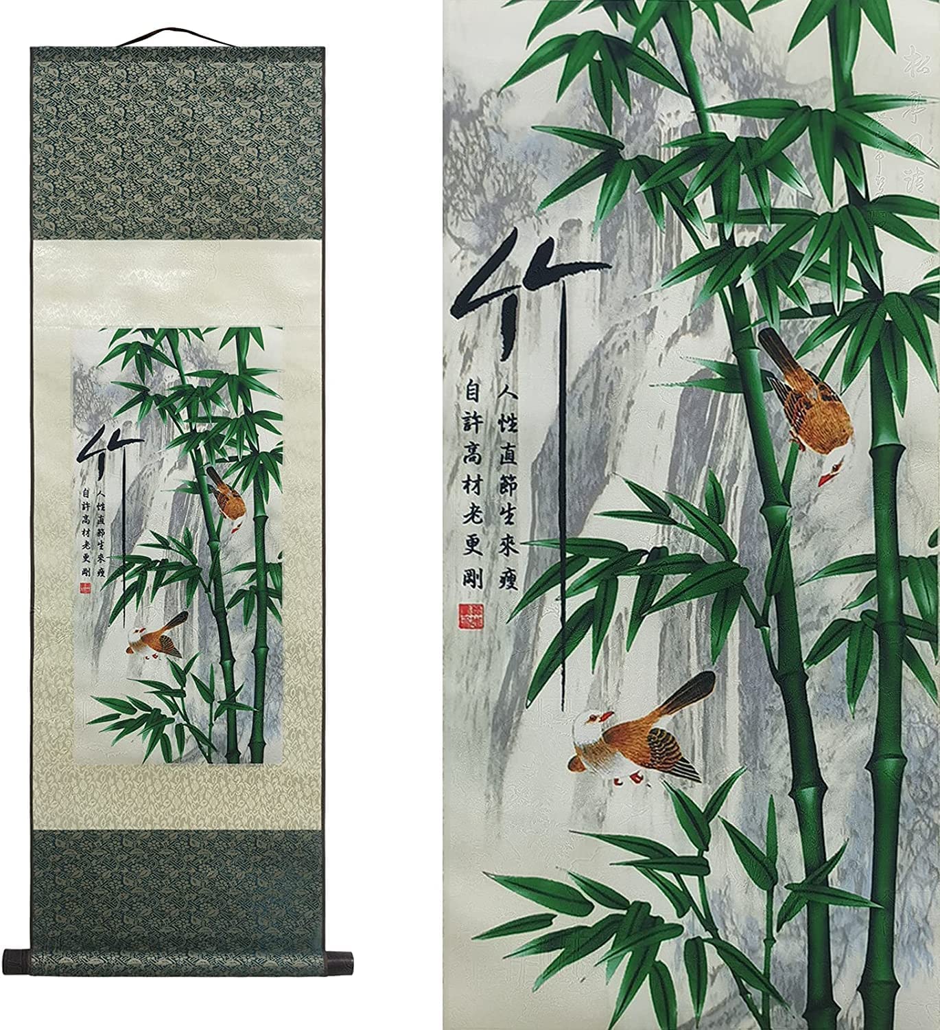 Vrfvsdasaas A3 Chinese Wall Art, Chinese Wall Art Scroll Painting,Silk Scrollg Summer Autumn Winter Landscape Beaut(A3)