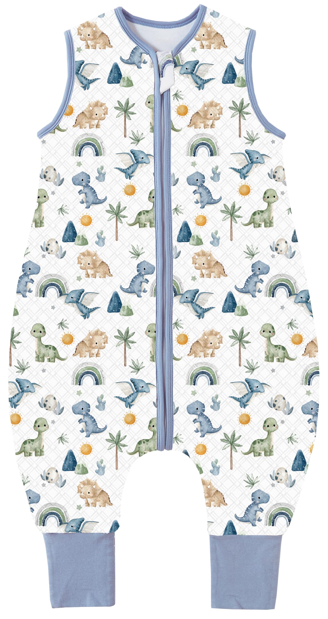Chilsuessy Baby Schlafsack mit Füßen 2er Pack 1.5 Tog Kinder Ganzjahres Schlafsack 100% Baumwolle Baby Schlafsack mit Beinen