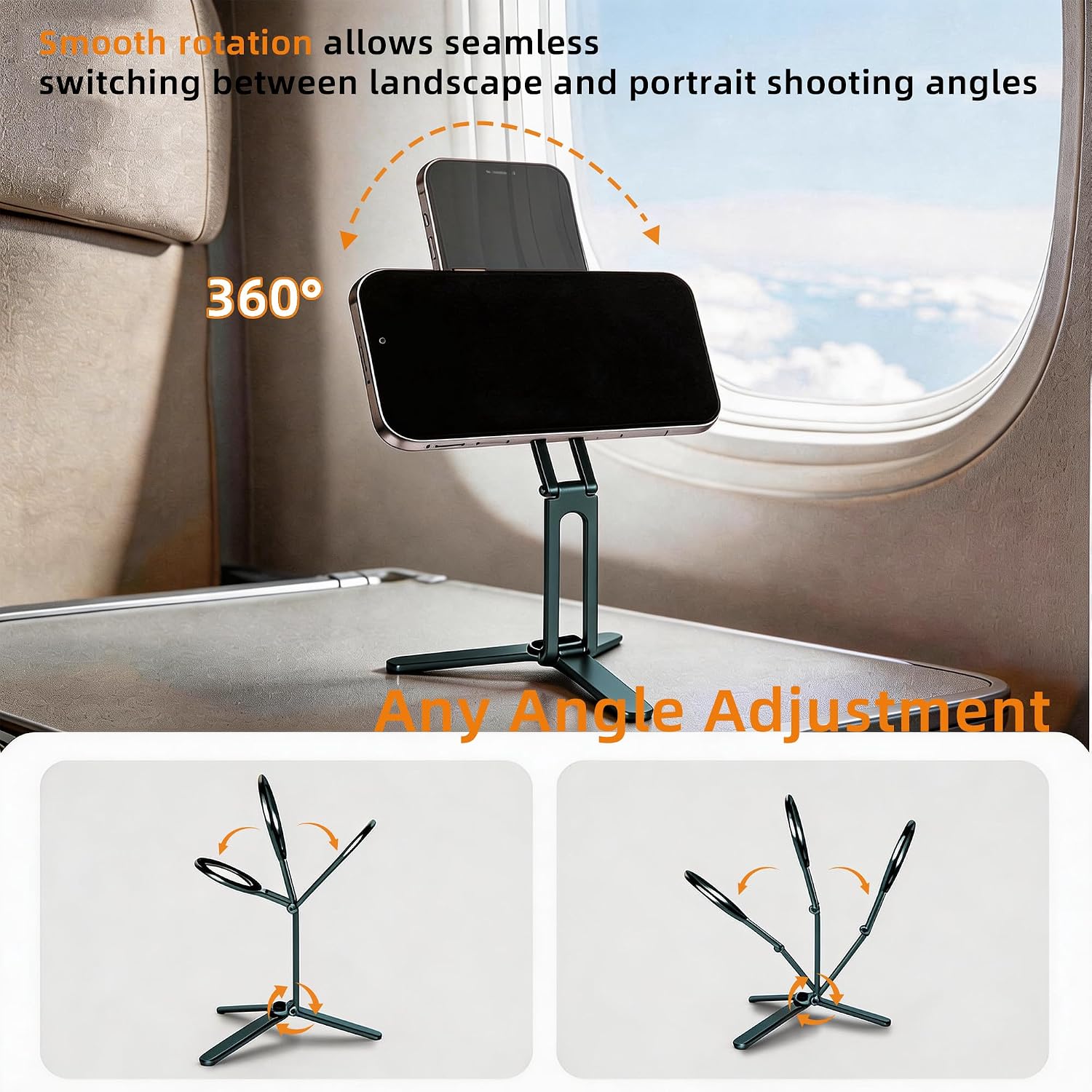 Magnetic Phone Tripod Stand, 360° Rotatable Pocket Tripod for Magsafe iPhone, Aluminum Alloy Mini Phone Stand & Selfie Stick, Portable Travel Essential for Video Recording, Live Streaming, Vlogging