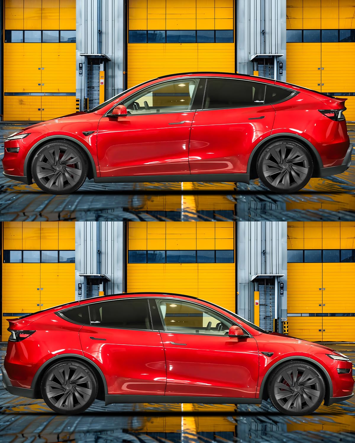 Set di 4 coprimozzi da 19 pollici per modello y, copricerchioni di ricambio, kit di coprimozzi compatibili con Tesla modello y (modello y juniper 2025)