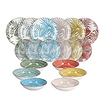 Tognana Exotic, Servizio piatti 18 pezzi per 6 persone, Porcellana, Multicolor