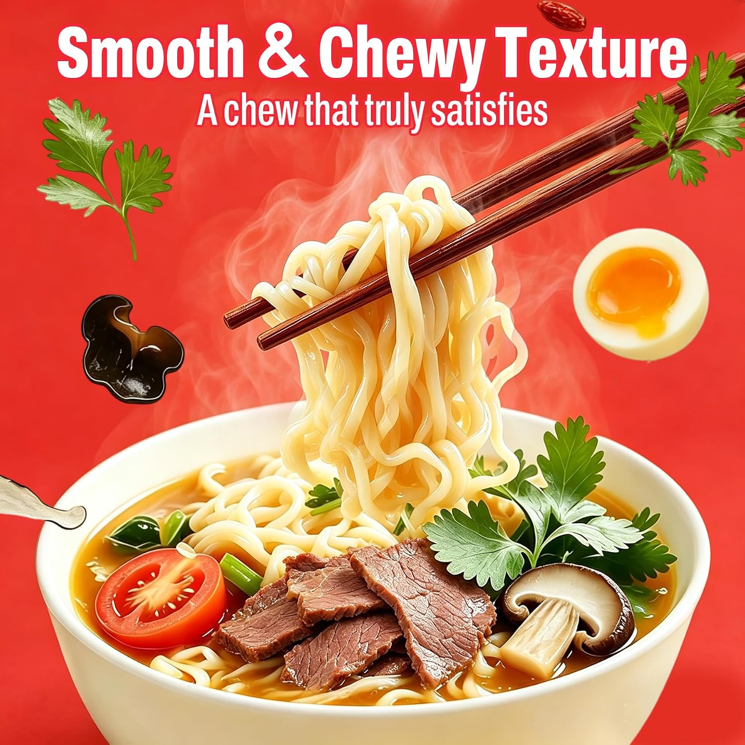 Hethstia Protein Ramen Noodles 6 Pack - Spicy Beef Flavor | Plant-Based High-Protein (22g) Ramen Noodle Soup, Low Sugar, Low Fat, Non-Fried, Non-GMO, Healthy Asian Meal